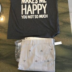 Men’s outfit shorts 44 tall, shirt size L